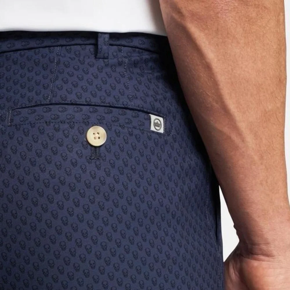 Peter Millar Navy Carborro Skull Performance Golf Shorts 38W